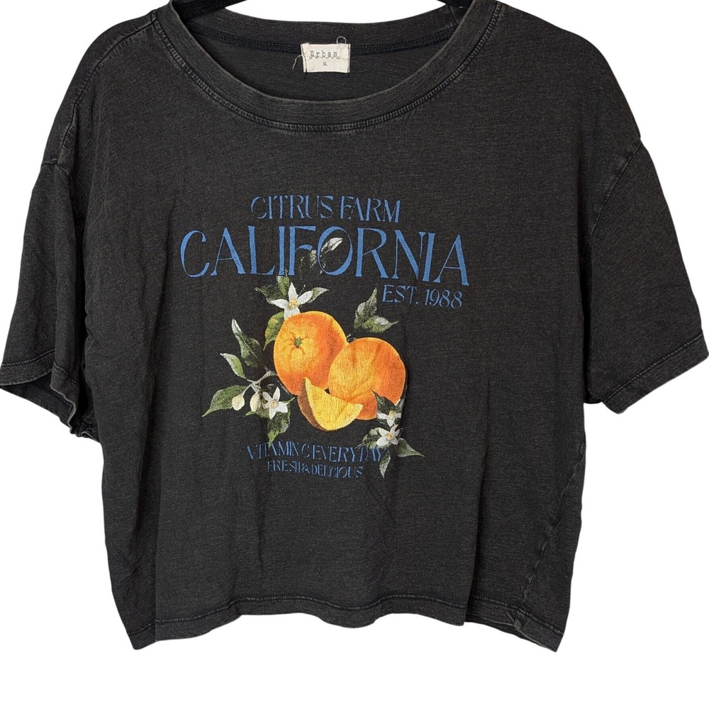 Urban Nation Citrus Farm California Graphic Tee Faded Black Cotton XL RS-CITRUS